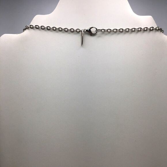 Signed NY Faceted Crystal Bead Silver Tone Chain Tassel Pendant Tassel Necklace - Picture 2 of 6